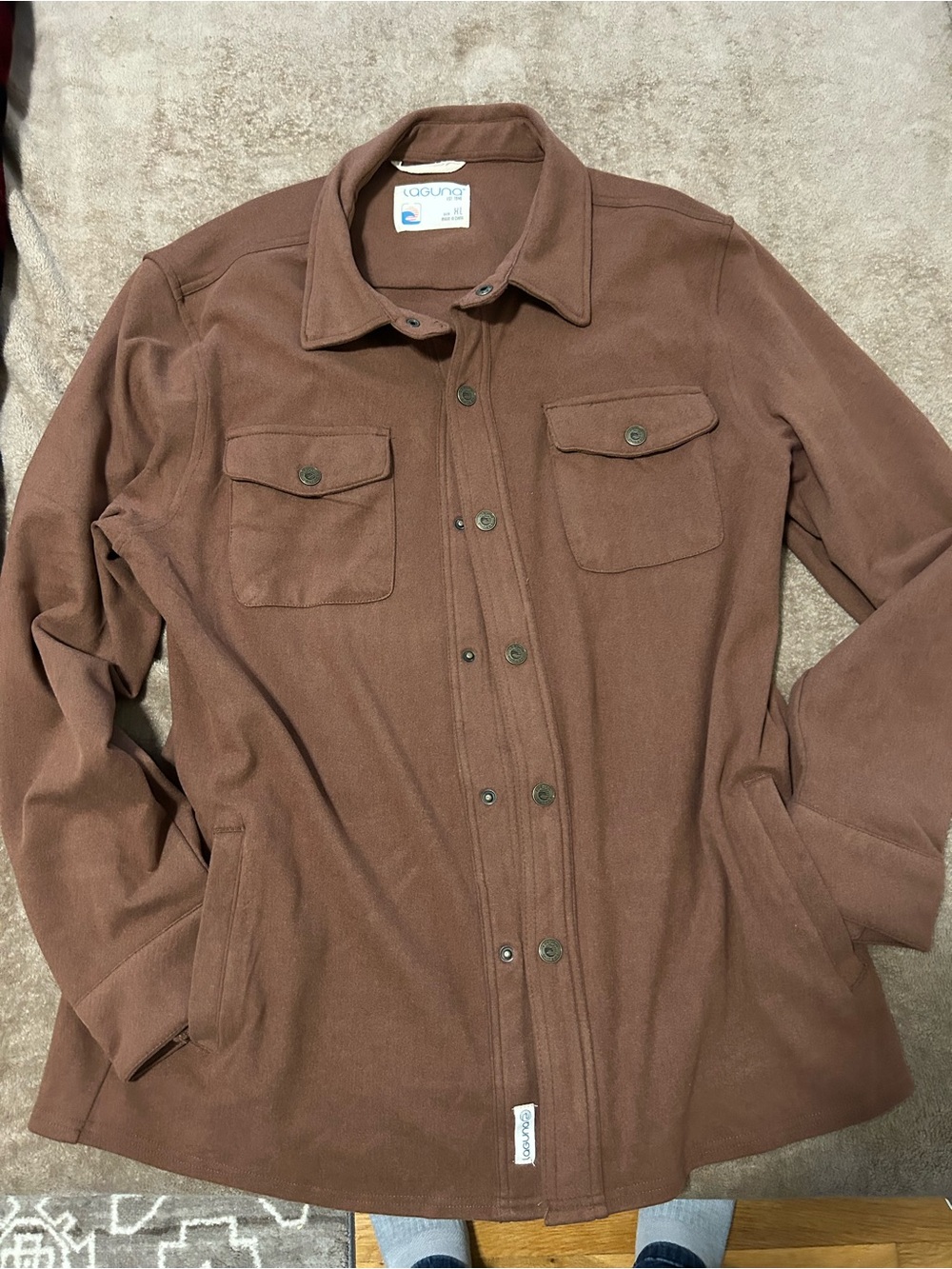 Laguna Est. 1946 Men’s XL Brown Shacket Overshirt Snap Front Workwear